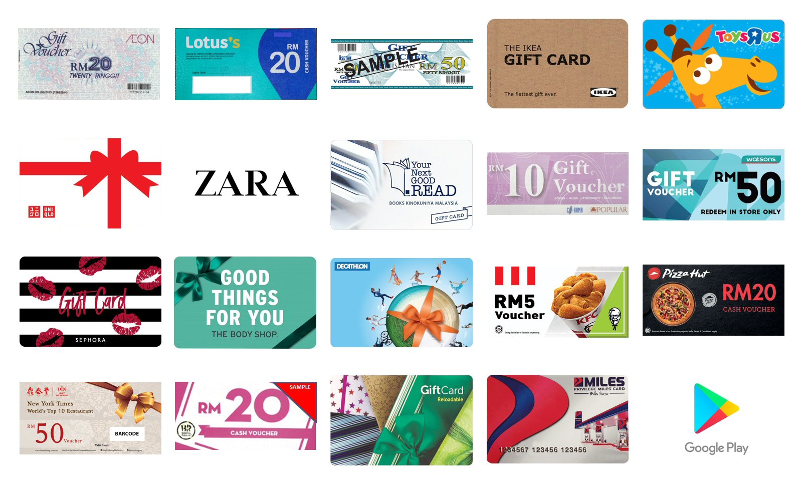 22 Gift Cards & Vouchers You Can Buy In Store in Malaysia - Bello Bello