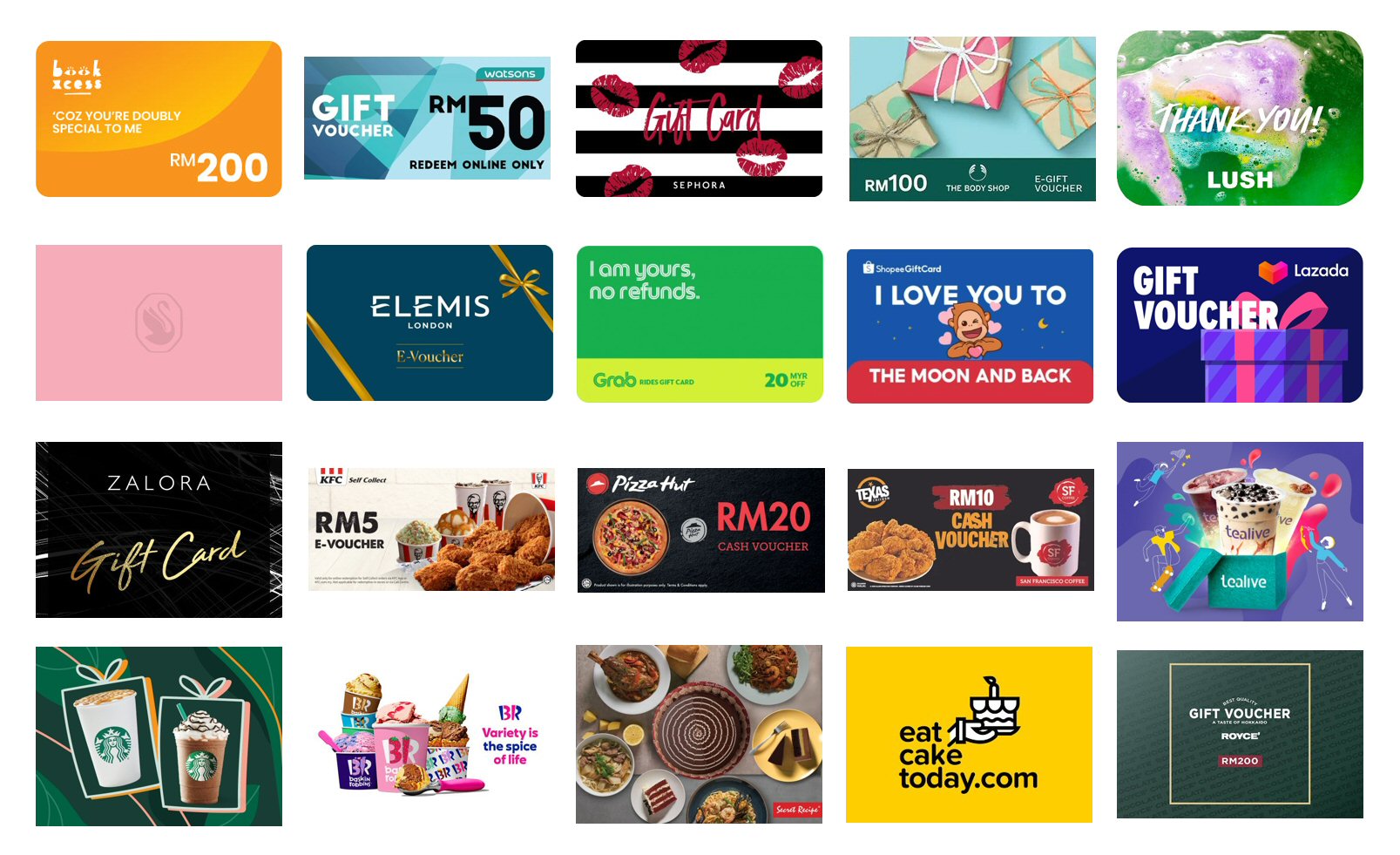 Gift Cards & E-Vouchers