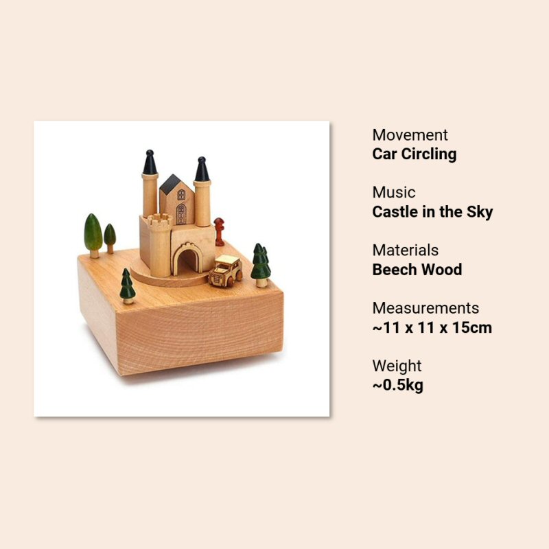 Wooden Music Box - Castle Specs