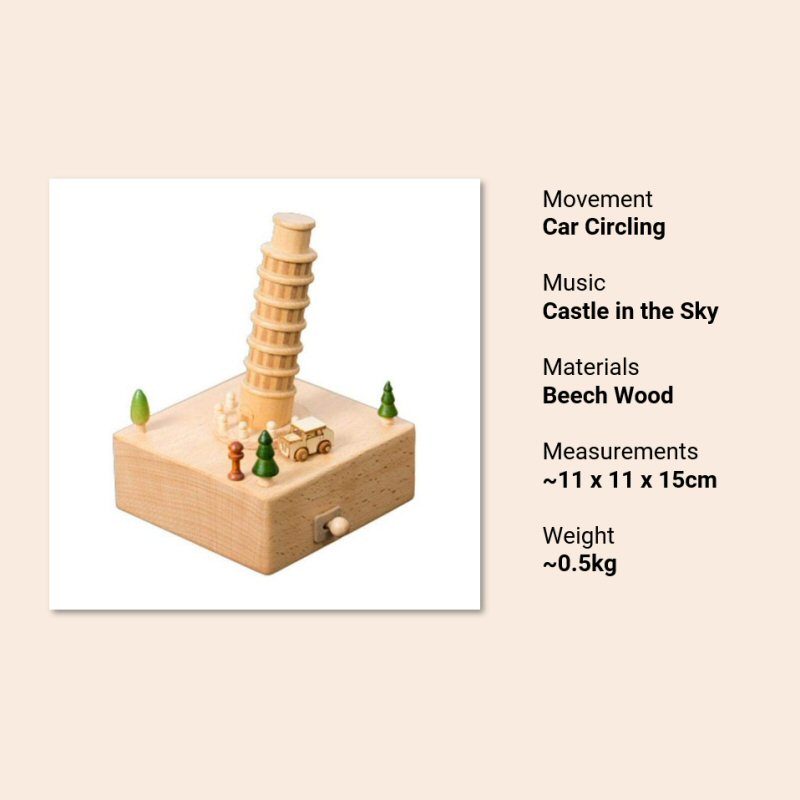 Wooden Music Box - Tower of Pisa Specs