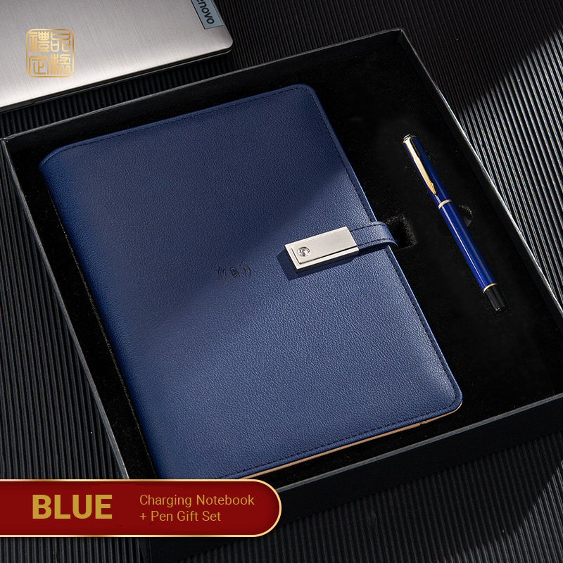 Charging Notebook Gift Set - Blue