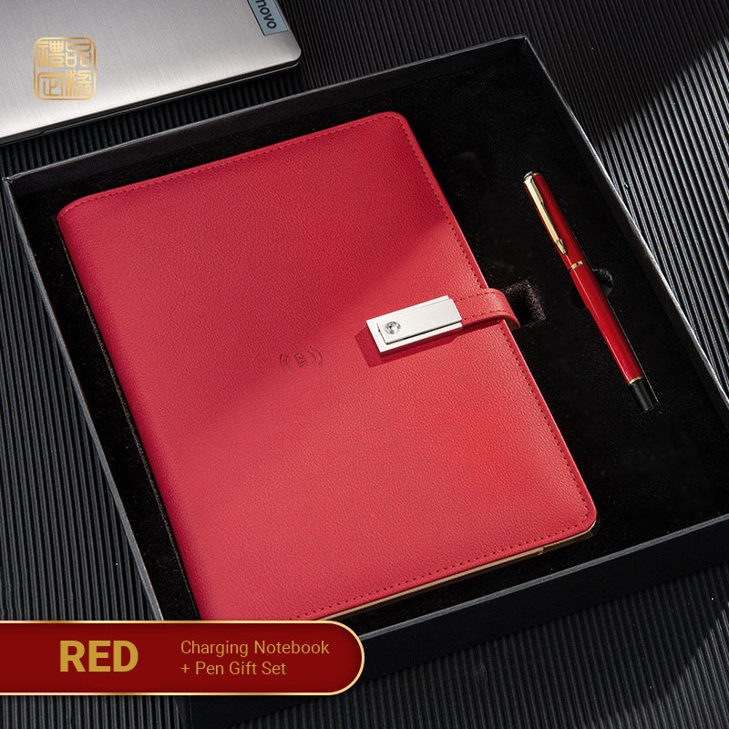 Charging Notebook Gift Set - Red