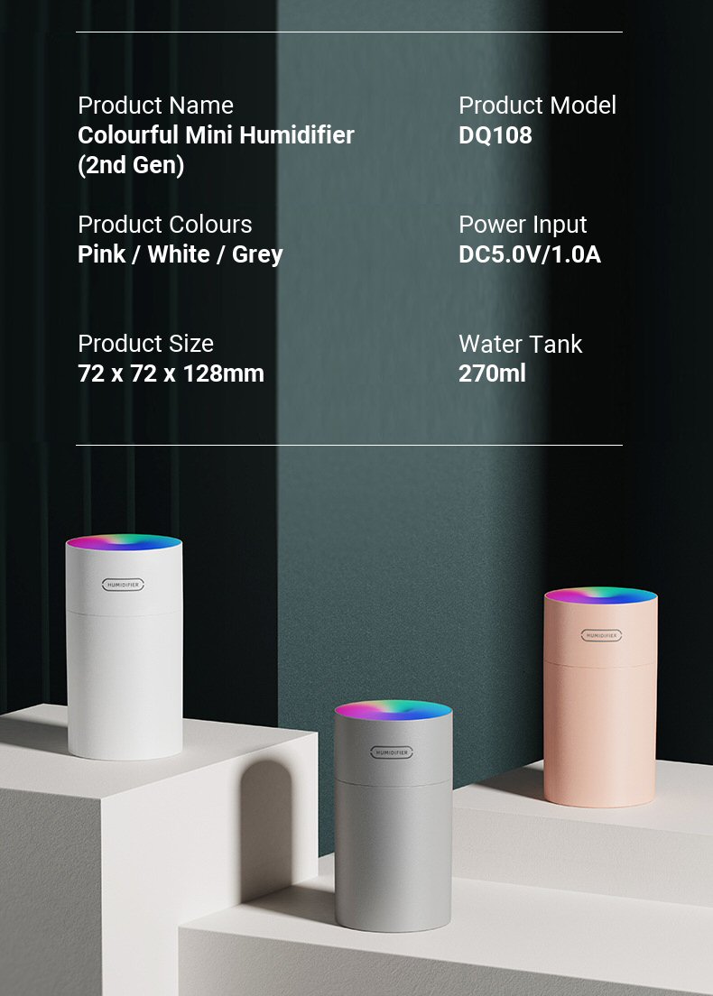 Colourful Mini Humidifier (2nd Gen) Description 11