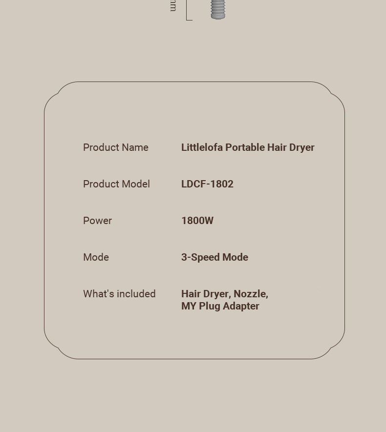 Littlelofa Portable Hair Dryer Description 10