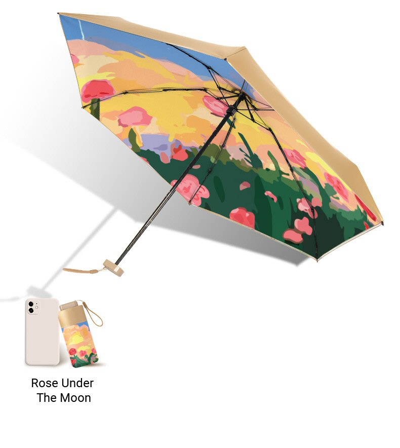 Painted Pocket Umbrella with Pouch Description 15