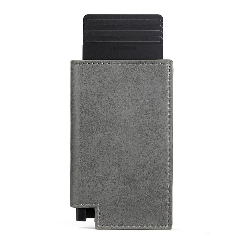 RFID Blocking PU CF Card Wallet - Grey