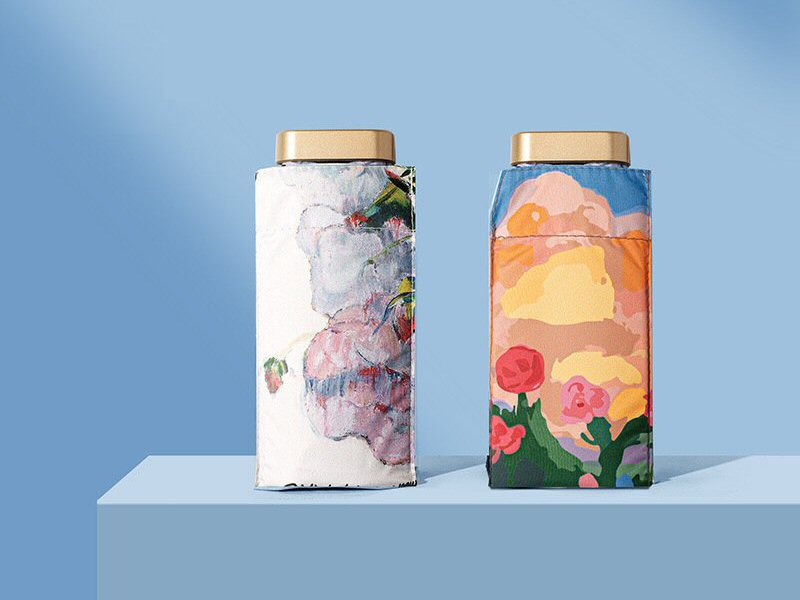 Painted Pocket Umbrella with Pouch