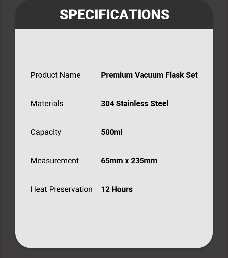 Premium Vacuum Flask Set Description 5