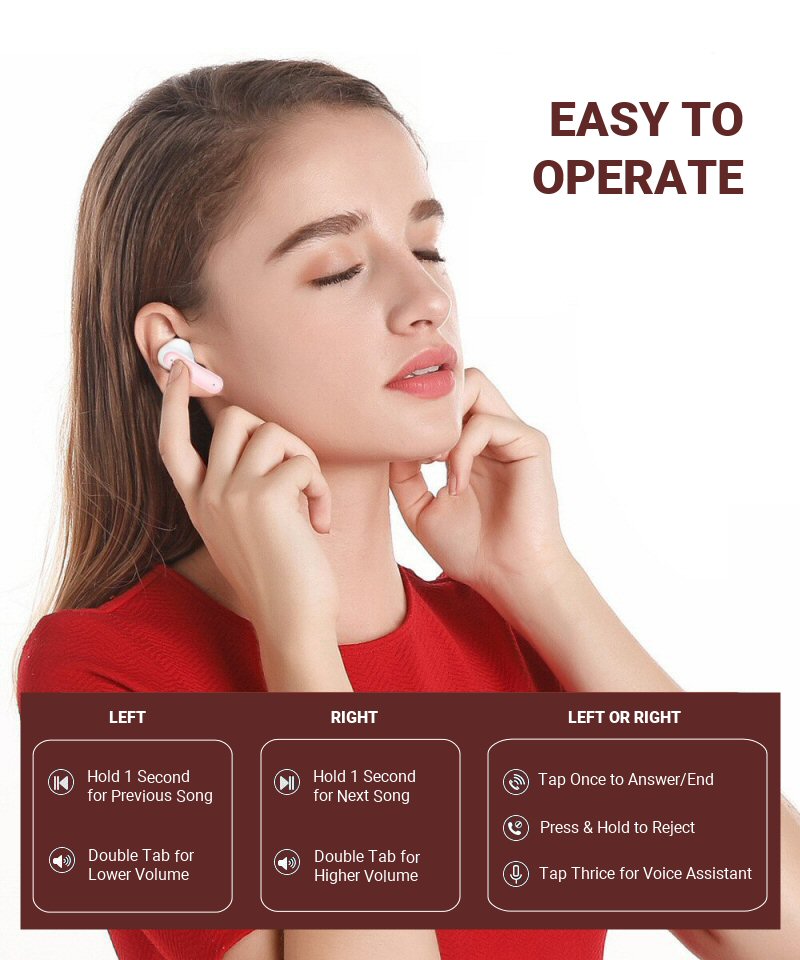 Cute TWS i18M Bluetooth Earphones Desc 07 - Easy Operation