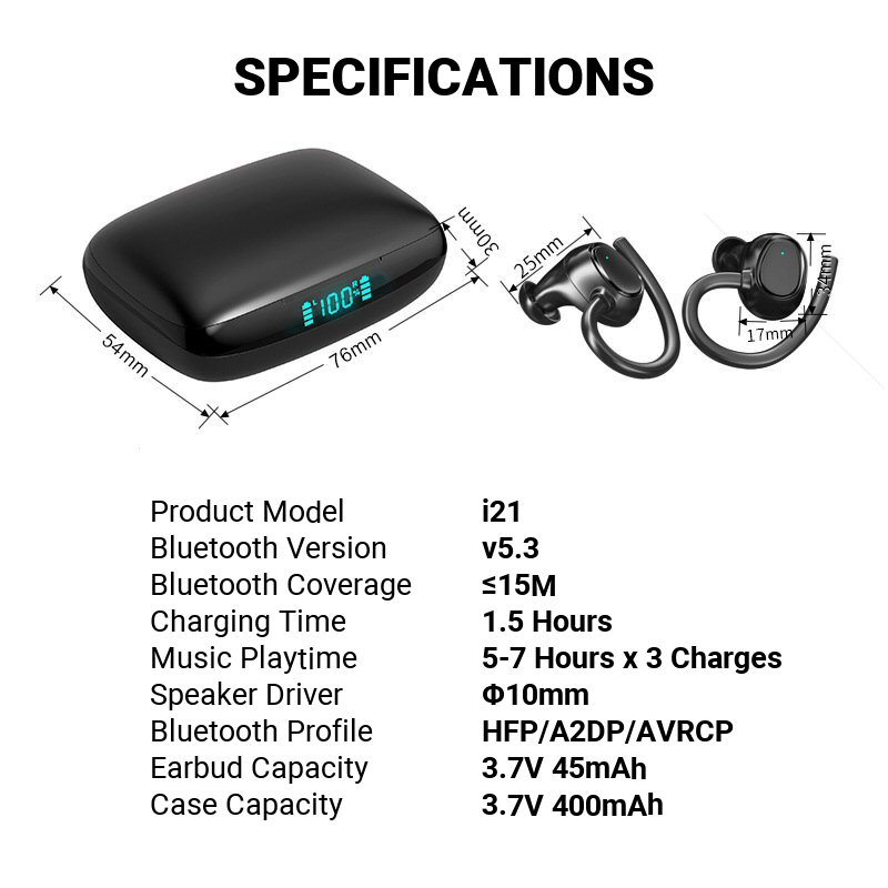 TWS i21 Bluetooth Earbuds Desc 13 - Specifications