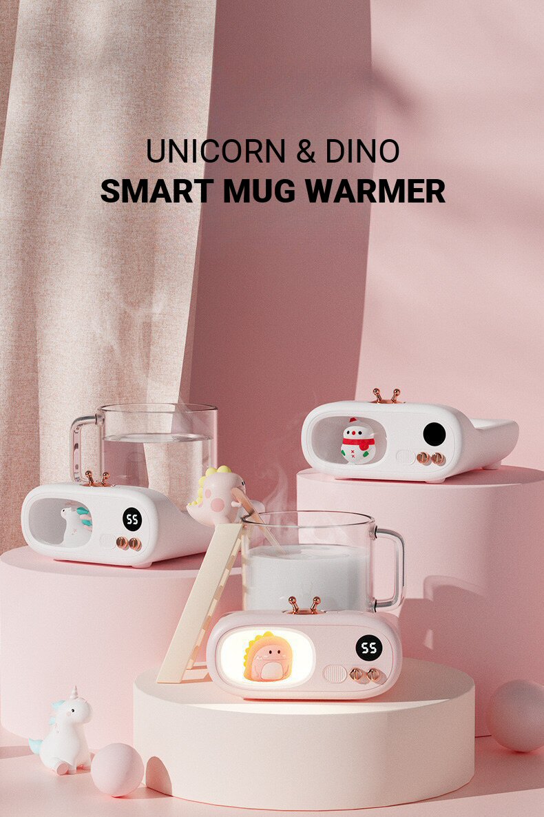 Unicorn & Dino Smart Mug Warmer Description 01