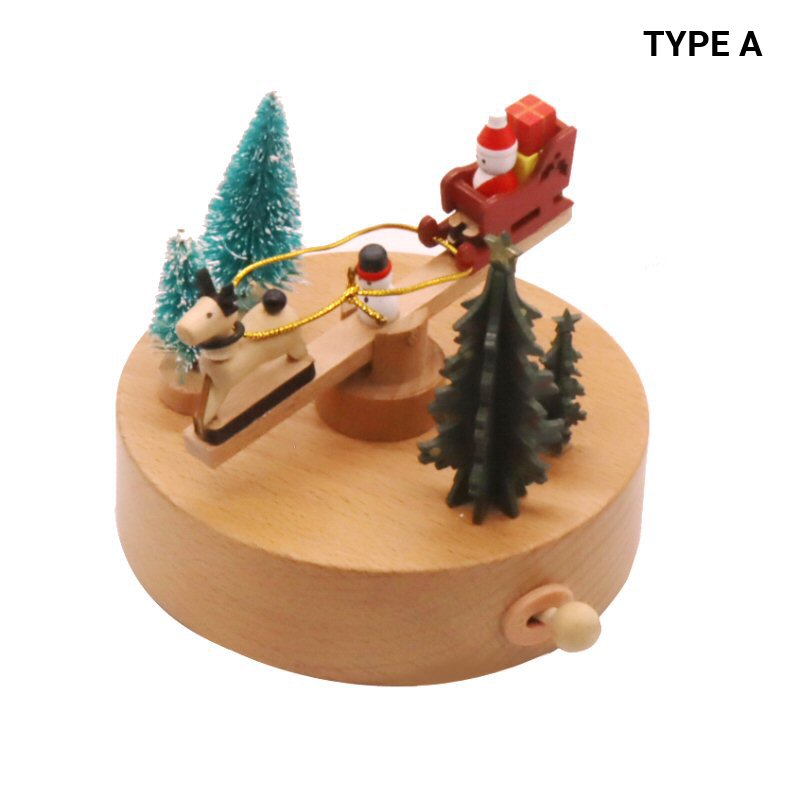 Wooden Music Box - Merry Xmas Type A