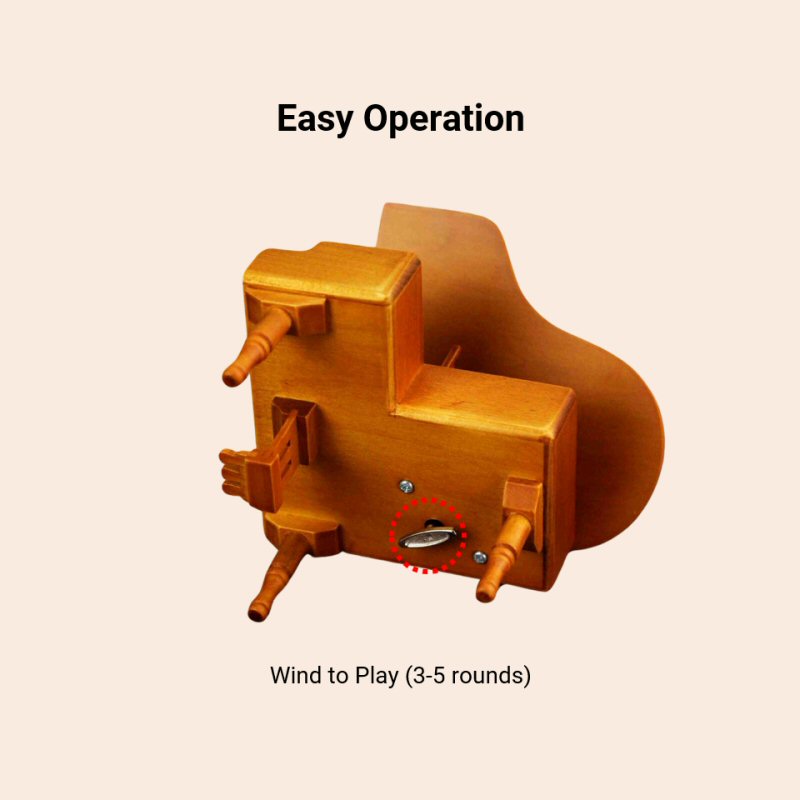 Wooden Music Box - Piano Operation