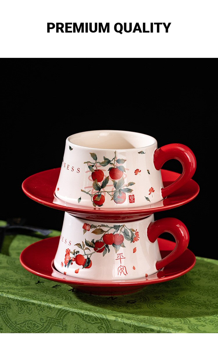 Happiness Ceramic Coffee Cup Gift Set Description 06