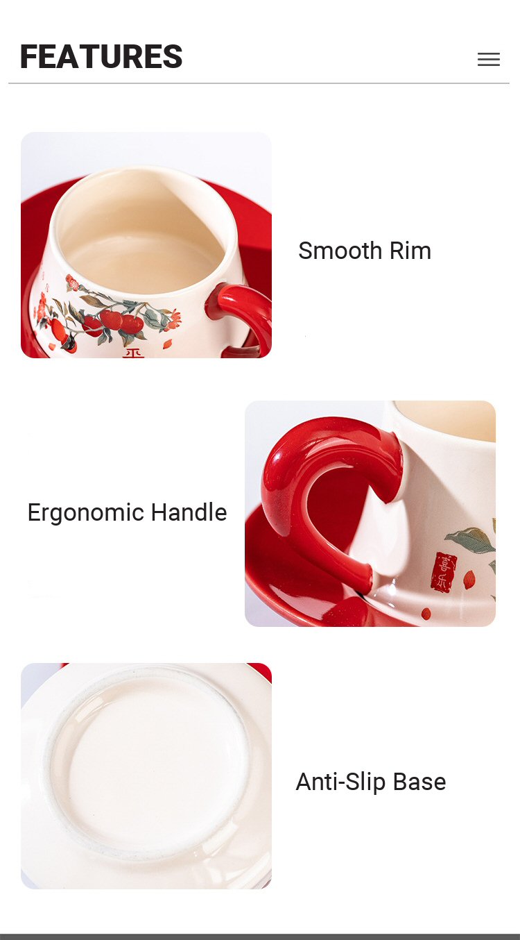 Happiness Ceramic Coffee Cup Gift Set Description 10