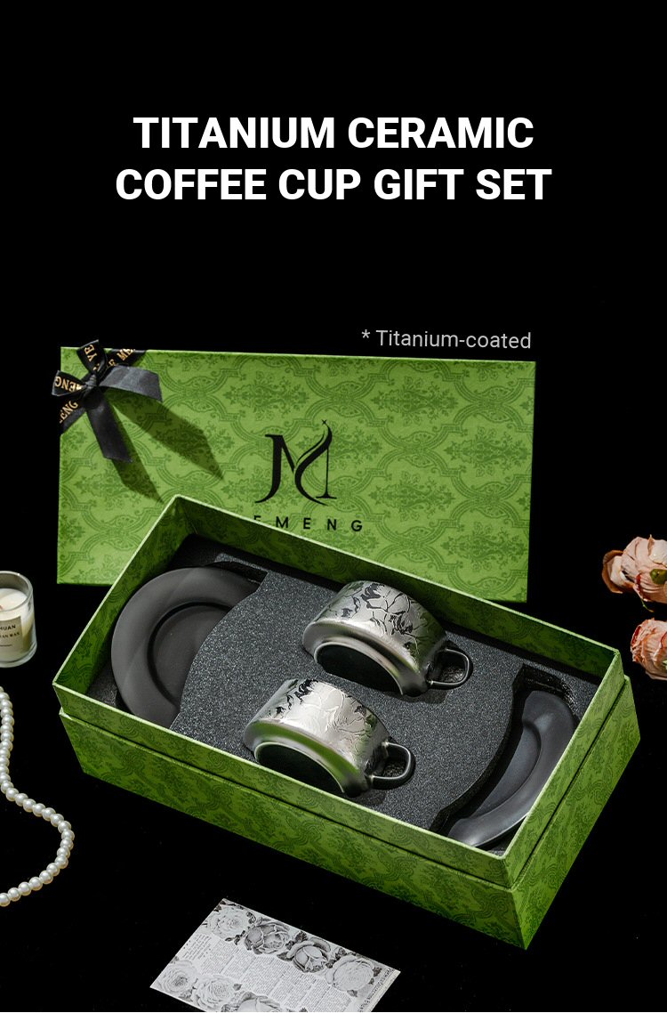Titanium Ceramic Coffee Cup Gift Set Description 01