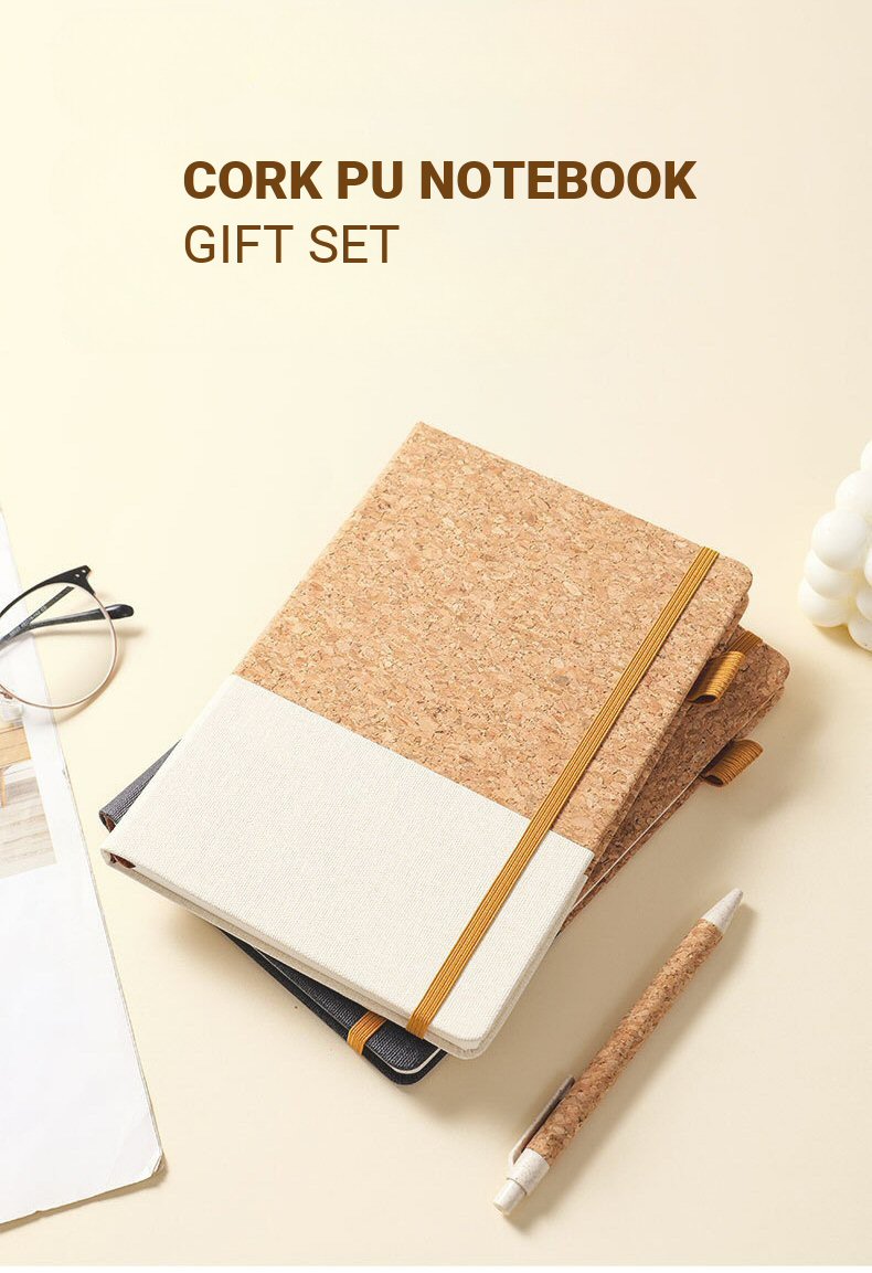 Cork PU Notebook Gift Set Description 01
