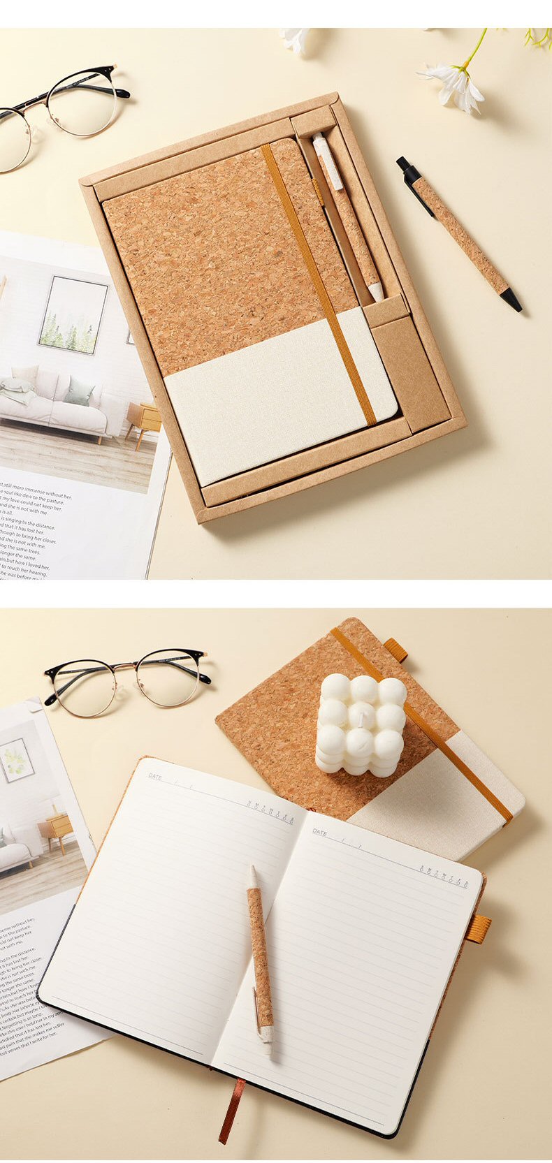 Cork PU Notebook Gift Set Description 11